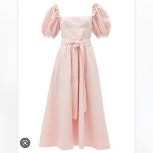 NWT Self Portrait pink taffeta puff sleeve midi dress